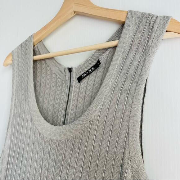 Nic + Zoe stretch knit sweater dress with back zipper sleeveless grey size L - Picture 7 of 8
